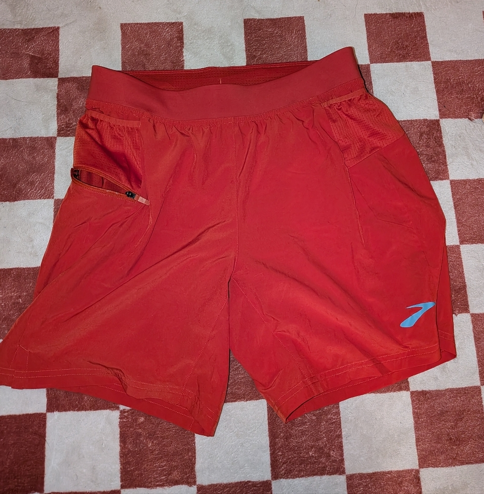 Brooks Orange Running Shorts